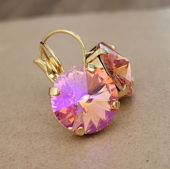 Austrian Crystal Earrings in Gold - Picture 14 of 14